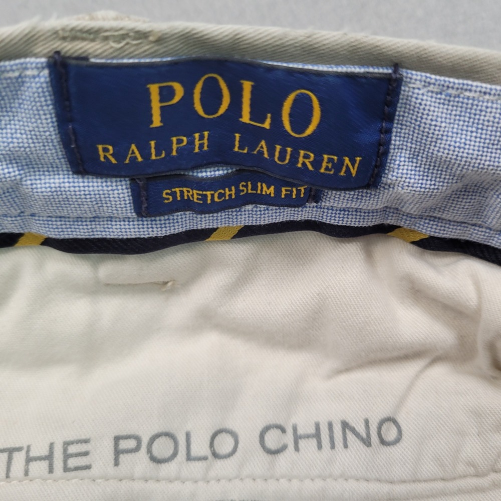 Polo Ralph Lauren Mens Stretch Slim Fit Chino Pants Tan Khaki 36x32 - Picture 2 of 11